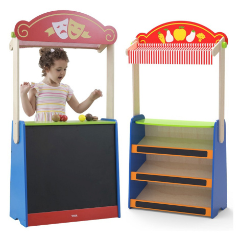 Viga Toys Divadlo a obchod s potravinami VIGA 2v1