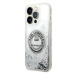 Karl Lagerfeld KLHCP14LLCRSGRS hard silikonové pouzdro iPhone 14 PRO 6.1" silver Liquid Glitter 