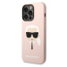 Karl Lagerfeld MagSafe kryt Liquid Silicone Karl Head iPhone 14 Pro Max růžový