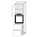 ArtExt Kuchyňská skříňka vysoká pro vestavnou troubu SILVER | D14RU 2M 356 Barva korpusu: Bílá