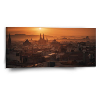 Sablio Obraz Barcelona Night Skyline - 110x50 cm