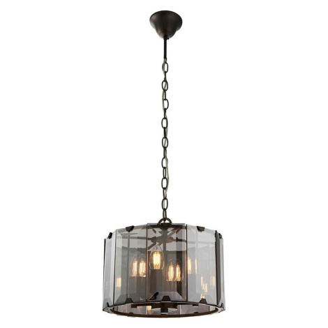 Endon 61281 - Lustr na řetězu CLOONEY 4xE14/40W/230V černá/kouřová 61281