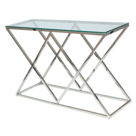 Konzolový stolek ZIGNO 1 chrom/sklo
