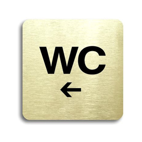 Accept Piktogram "WC vlevo" (80 × 80 mm) (zlatá tabulka - černý tisk bez rámečku)