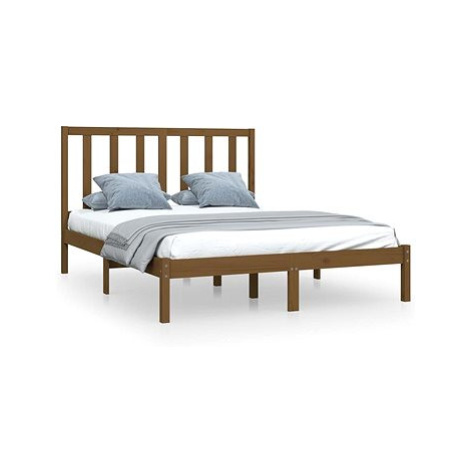 Rám postele medově hnědý masivní borovice 120 × 200 cm, 3105158 SHUMEE