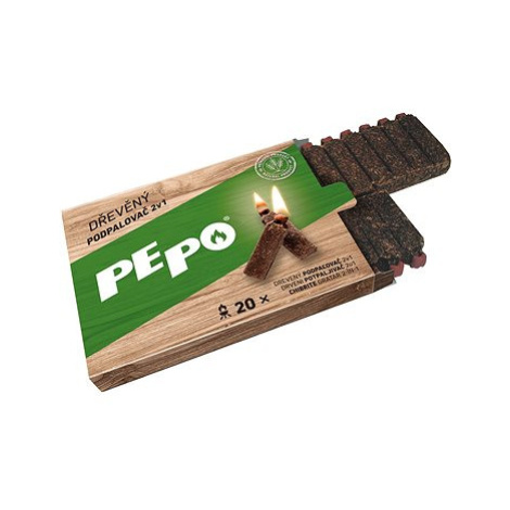 PE-PO dřevěný podpalovač 2v1 20 podpalů FSC