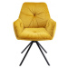 KARE Design Žlutá čalouněná židle s područkami Mila