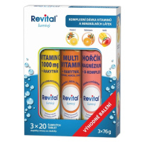 Revital Vitamín C+ Multivitamín + Hořčík 3x20 šumivých tablet