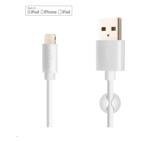 Fixed datový a nabíjecí kabel, USB-A -> Lightning (MFI), 20 W, délka 1 m, bílá