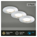 BRILONER 3ks sada LED vestavné svítidlo, pr. 7,5 cm, chrom IP44 BRI 7204-038