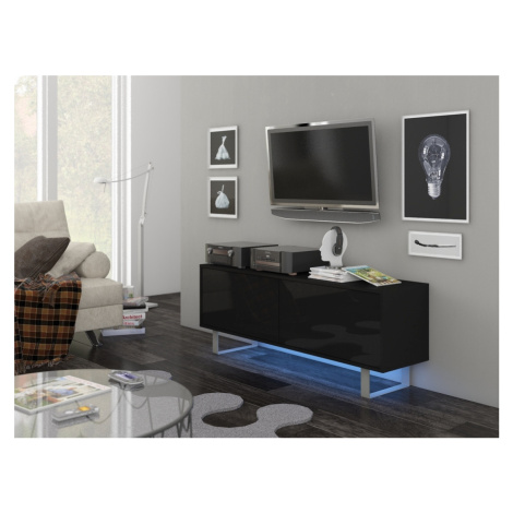 Televizní stolek BOKARO 1, černá/černý lesk, 5 let záruka MORAVIA FLAT