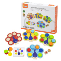 Viga Toys Dřevěná Montessori hra VIGA Barvy Paví ocas + karty