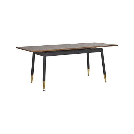 Rozkládací jídelní stůl 160/200 x 90 cm tmavé dřevo s černou CALIFORNIA, 233864 BELIANI