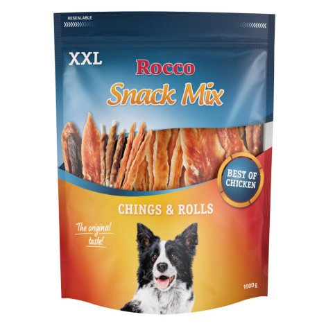 Rocco XXL Snack Mix Chicken - mix: Rolls kuřecí prsa, Chings kuřecí prsa 2 x 1 kg