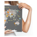 MyBestHome BOX Plátno Mapa Světa Se Zvířaty Varianta: 100x70