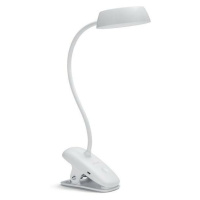 Philips Donutclip stolní LED lampa na klip 1x3W 175lm 4000K IP20 USB, krokové stmívání, bílá