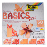 Origami papír Basics 80 g/m2 - 20 × 20 cm, 50 archů - červený