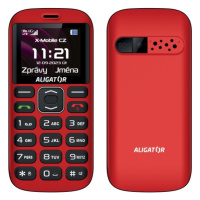 Aligator A720 4G Senior + stolní nabíječka červená