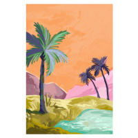 Ilustrace Palmtrees, Goed Blauw, 26.7 × 40 cm