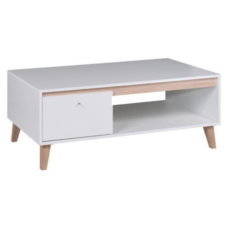 GAB Konferenční stolek Olivia - bílá + San Remo (Světlá) GAB nábytek