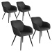 tectake 404063 4 židle marilyn stoff - krémová/černá - krémová/černá