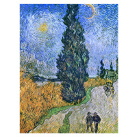 Obrazová reprodukce Road with Cypresses, 1890, Vincent van Gogh, 30 × 40 cm