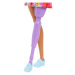 Barbie modelka - květinové šaty na jedno rameno