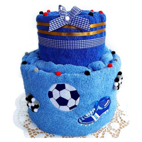 VER Textilní dort dvoupatrový vyšitá kopačka s míčem