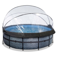 Bazén s krytem a pískovou filtrací Stone pool Exit Toys kruhový ocelová konstrukce 427*122 cm še