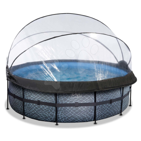 Bazén s krytem a pískovou filtrací Stone pool Exit Toys kruhový ocelová konstrukce 427*122 cm še
