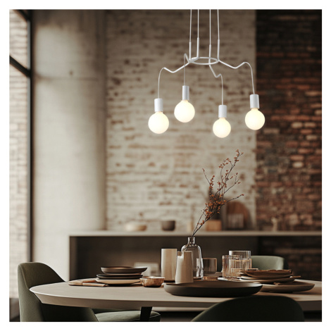 Závěsné stropní svítidlo, matně bílé, 4x40W, Basso CANDELLUX