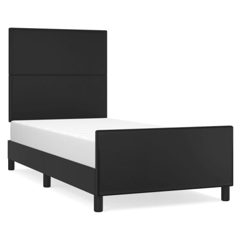vidaXL Rám postele s čelem černý 90x200 cm umělá kůže