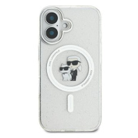 Karl Lagerfeld IML Glitter Karl and Choupette MagSafe Zadní Kryt pro iPhone 16 Transparent