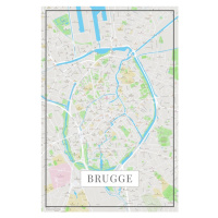 Mapa Brugge color, (26.7 x 40 cm)