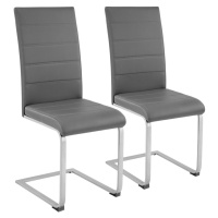 tectake 402549 2 houpací židle, umělá kůže - šedá - šedá