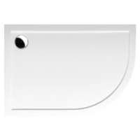 Polysan RENA L sprchová vanička z litého mramoru, čtvrtkruh 120x90cm, R550, levá, bílá