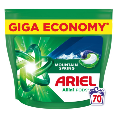 Ariel Mountain Spring Allin1 gelové kapsle na praní sáček 70ks