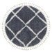 Dywany Lusczow Kulatý shaggy koberec BERBER CROSS šedý