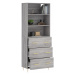 vidaXL Skříň highboard šedá sonoma 69,5 x 34 x 180 cm kompozitní dřevo