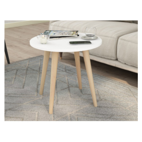 Kulatý konferenční/odkládací stolek Porto 50 cm, bílý Asko