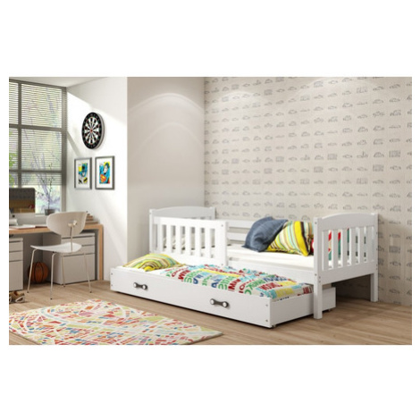 Dětská postel KUBUS s výsuvnou postelí 80x190 cm - bílá Bílá BMS