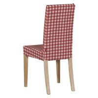 Dekoria Potah na židli IKEA  Harry, krátký, červeno - bílá střední kostka, židle Harry, Quadro, 