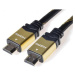 PREMIUMCORD Gold HDMI High Speed + Ethernet kabel (v1.4), opletený, zlacené konektory, 1m