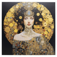 KARE Design Skleněný obraz Art Nouveau Lady 3D 120x120cm