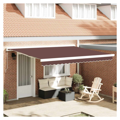 vidaXL Ručně zatahovací markýza hnědá 400 x 300 cm