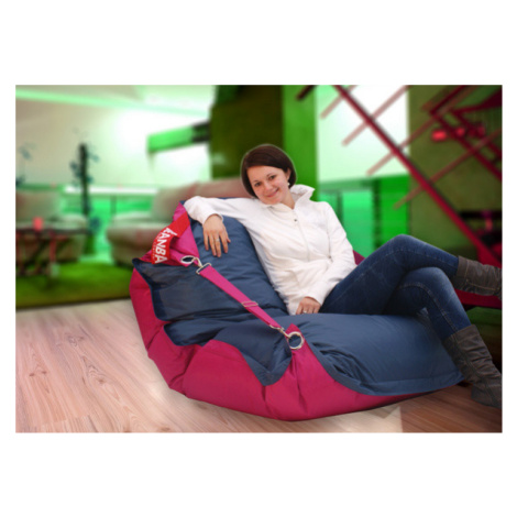 BEANBAG Sedací vak 189x140 duo pink - jeans