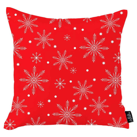 Červený vánoční povlak na polštář Mike & Co. NEW YORK Honey Christmas Snowflakes, 45 x 45 cm