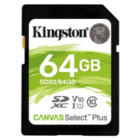 KINGSTON 64GB SDXC CANVAS Plus Memory Card 100MB read - UHS-I class 10