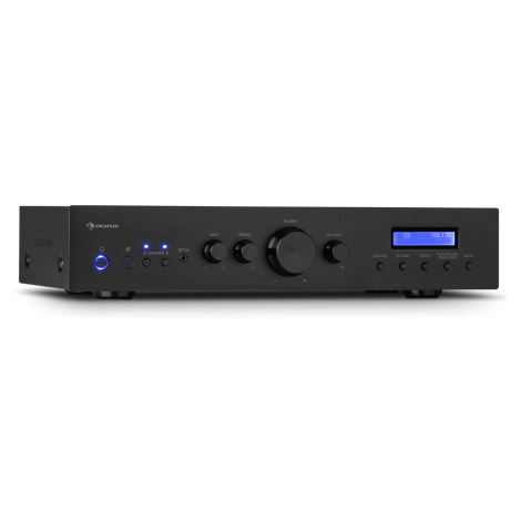 Auna AMP-CD608, HIFI stereo zesilovač, 4x100W, RMS, DAB+BT, optický vstup, dálkový ovladač