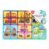 Playgo 90383 puzzle magnetické deskové doprava